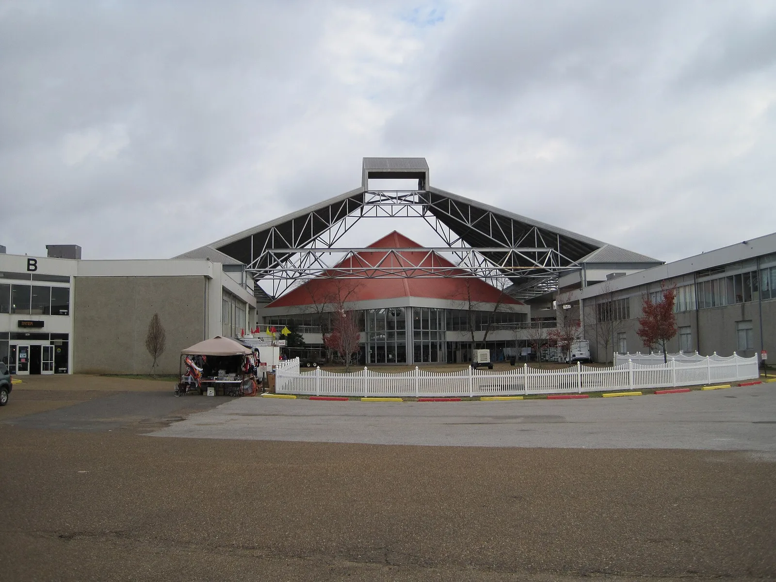 A vendor tent outside the main building at Agricenter International in Memphis, home of the Agricenter farmers market.