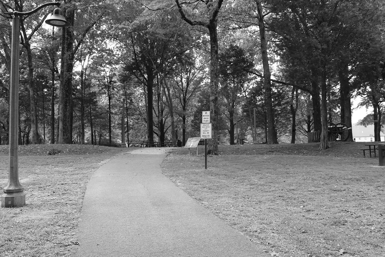 The entrance to the Fort Germantown redoubt, a Civil War earthwork in Fort Germantown Park off Honey Tree Drive.