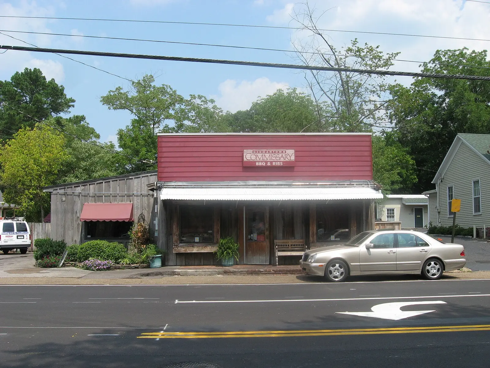 The Germantown Commissary, a barbecue restaurant in Germantown, seen from its parking lot.