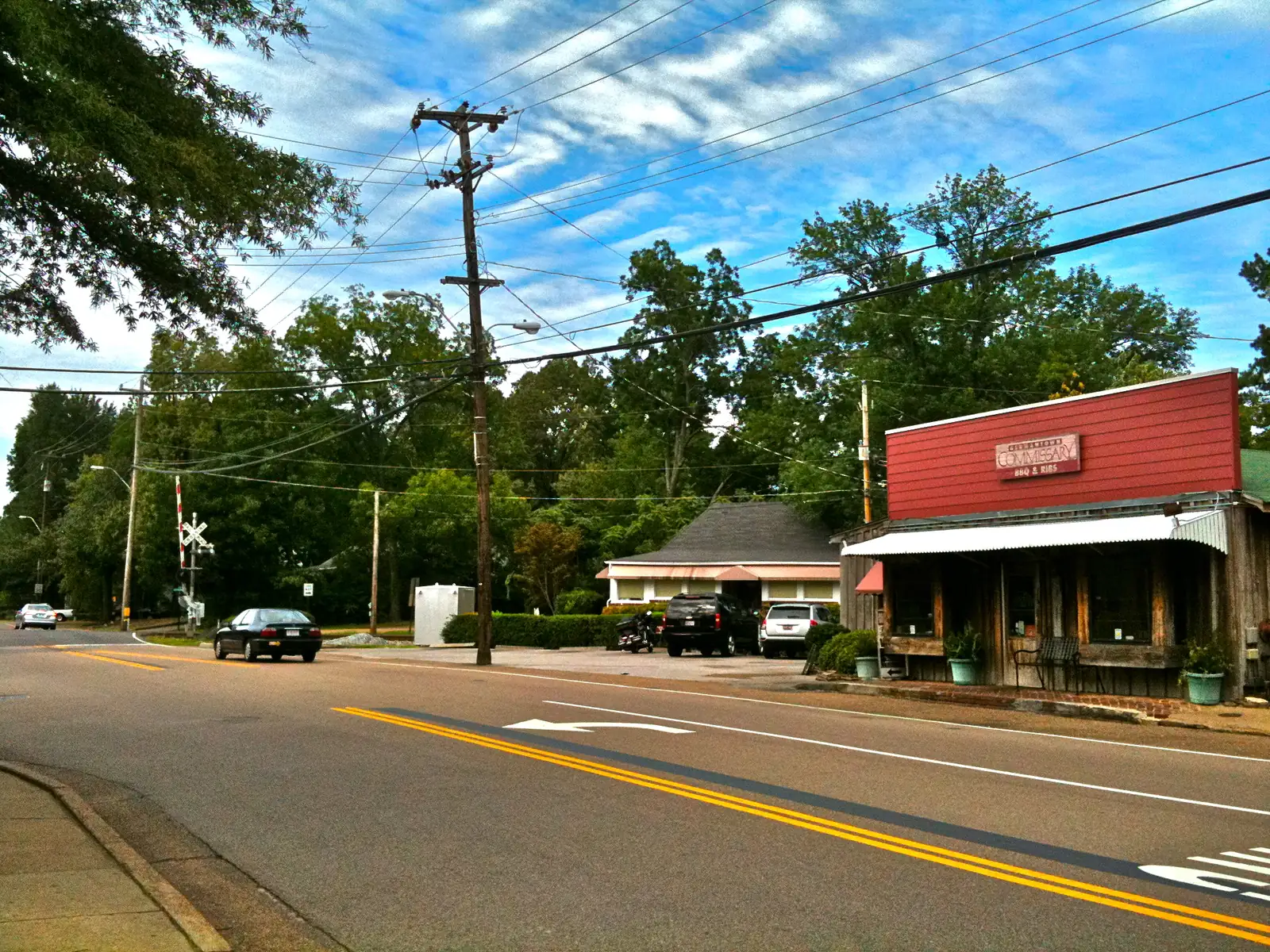 The red storefront of the Germantown Commissary on South Germantown Road in Old Germantown.